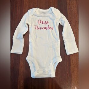 Carter's White 'Miss November' onesie